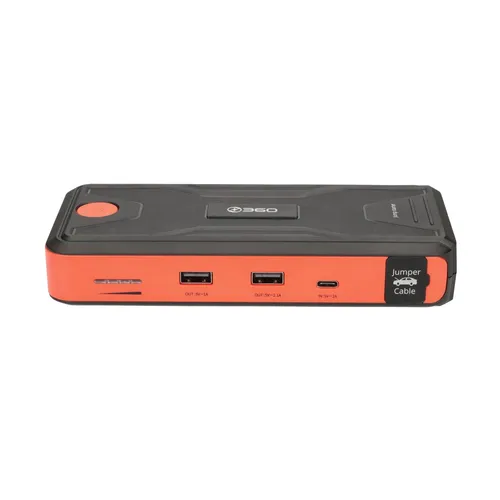 360 D6H Jump Starter Kit | Avviatore di emergenza per auto | Power Bank portatile, Powerbank, 10000 mAh, 2x USB, torcia a LED 5