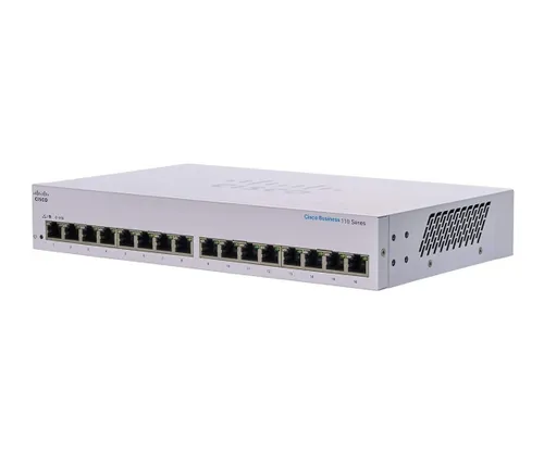 Cisco CBS110-16T | Switch | 16x RJ45 1000Mb/s, Desktop, Rack, Unmanaged Ilość portów LAN16x [10/100/1000M (RJ45)]
