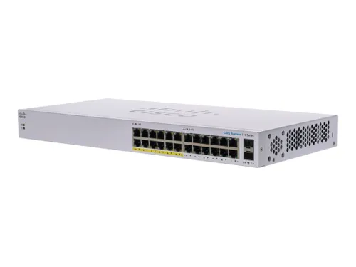 CISCO CBS110-24PP 24-PORT 10/100/1000 SWITCH WITH 12 POE PORTS, 100W, UNMANAGED Ilość portów LAN24x [10/100/1000M (RJ45)]
