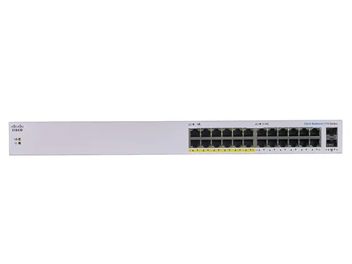 CISCO CBS110-24PP 24-PORT 10/100/1000 SWITCH WITH 12 POE PORTS, 100W, UNMANAGED Ilość portów PoE12x [802.3af/at (1G)]
