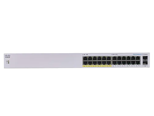 Cisco CBS110-24PP | Switch | 24x RJ45 1000Mb/s, 12x PoE, Desktop, Rack, Niezarządzalny, 100W Ilość portów PoE12x [802.3af/at (1G)]
