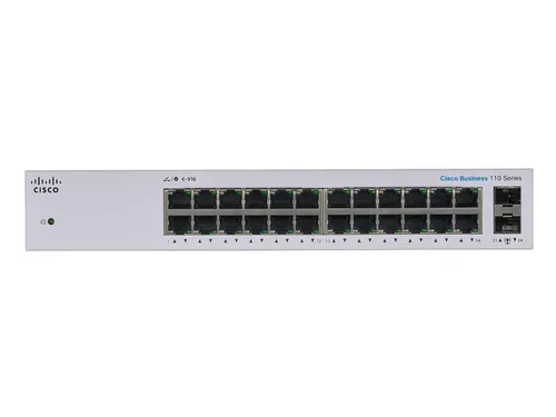 Cisco CBS110-24T | Switch | 24x RJ45 1000Mb/s, Desktop, Rack, Niezarządzalny Standard sieci LANGigabit Ethernet 10/100/1000 Mb/s