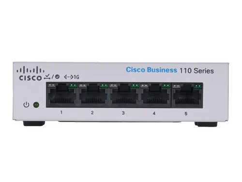 Cisco CBS110-5T-D | Switch | 5x RJ45 1000Mb/s, Desktop, Niezarządzalny Standard sieci LANGigabit Ethernet 10/100/1000 Mb/s