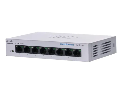CISCO CBS110-8T-D 8-PORT 10/100/1000 SWITCH, UNMANAGED Ilość portów LAN8x [10/100/1000M (RJ45)]
