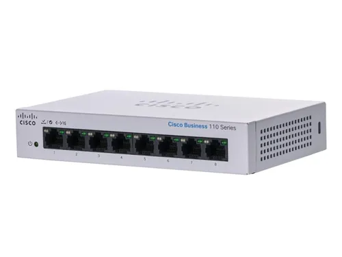 Cisco CBS110-8T-D | Switch | 8x RJ45 1000Mb/s, Desktop, Unmanaged Ilość portów LAN8x [10/100/1000M (RJ45)]
