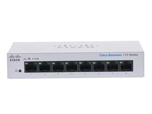 CISCO CBS110-8T-D 8-PORT 10/100/1000 SWITCH, UNMANAGED Standard sieci LANGigabit Ethernet 10/100/1000 Mb/s