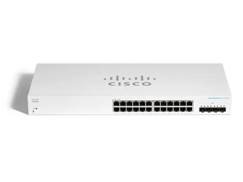 Cisco CBS220-24T-4G | Switch | 24x RJ45 1000Mb/s, 4x SFP, Desktop, Rack Ilość portów LAN4x [1G (SFP)]
