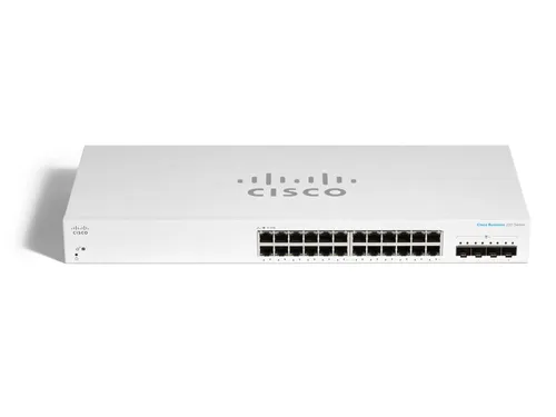 Cisco CBS220-24T-4G | Switch | 24x RJ45 1000Mb/s, 4x SFP, Desktop, Rack Ilość portów LAN4x [1G (SFP)]
