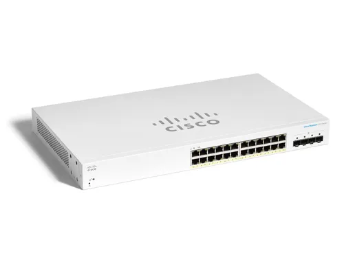 Cisco CBS220-24P-4G | Switch | 24x RJ45 1000Mb/s PoE, 4x SFP, Desktop, Rack, 195W Ilość portów LAN24x [10/100/1000M (RJ45)]
