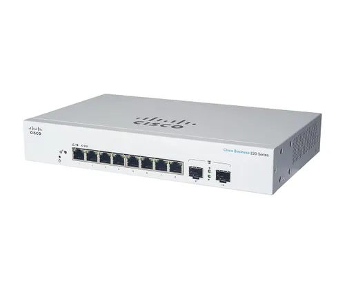 Cisco CBS220-8T-E-2G | Switch | 8x RJ45 1000Mb/s, 2x SFP, Desktop Ilość portów LAN8x [10/100/1000M (RJ45)]

