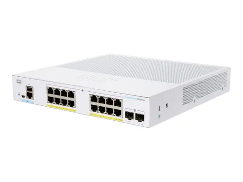 Cisco CBS250-16P-2G | Switch | 16x RJ45 1000Mb/s PoE, 2x SFP, Desktop, Rack, 120W Ilość portów LAN2x [1G (SFP)]
