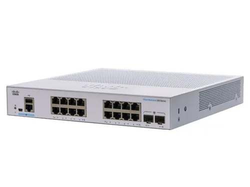 Cisco CBS250-16T-2G | Switch | 16x RJ45 1000Mb/s, 2x SFP, Desktop, Rack Ilość portów LAN2x [1G (SFP)]
