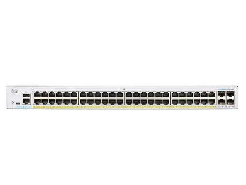 Cisco CBS250-48P-4G | Switch | 48x RJ45 1000Mb/s PoE, 4x SFP, Rack, 370W Ilość portów LAN48x [10/100/1000M (RJ45)]
