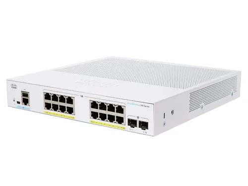 Cisco CBS350-16P-2G | Switch | 16x RJ45 1000Mb/s PoE, 2x SFP, 120W Ilość portów LAN16x [10/100/1000M (RJ45)]
