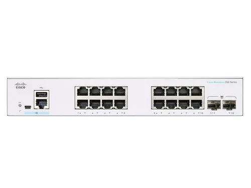 Cisco CBS350-16T-2G | Switch | 16x RJ45 1000Mb/s, 2x SFP Ilość portów LAN2x [1G (SFP)]
