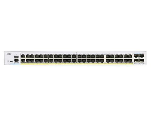 Cisco CBS350-48P-4G | Switch | 48x RJ45 1000Mb/s PoE, 4x SFP, Rack, 370W Ilość portów LAN48x [10/100/1000M (RJ45)]
