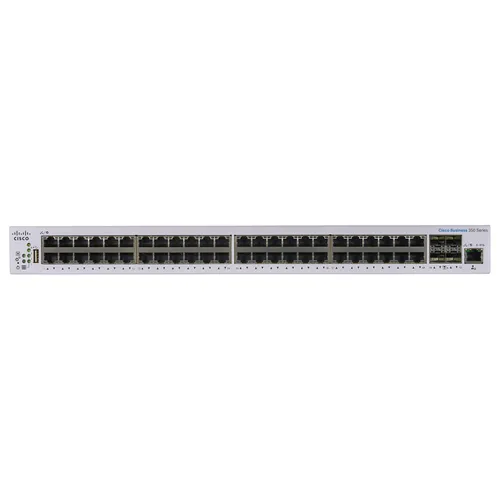Cisco CBS350-48T-4X | Switch | 48x RJ45 1000Mb/s, 4x SFP+, Rack Ilość portów LAN48x [10/100/1000M (RJ45)]
