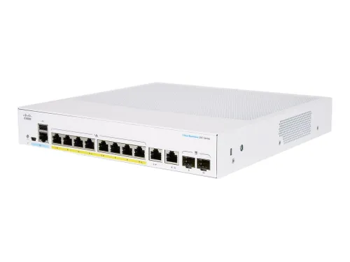 Cisco CBS350-8FP-E-2G | Switch | 8x RJ45 1000Mb/s PoE, 2x RJ45/SFP Combo, 120W Ilość portów LAN8x [10/100/1000M (RJ45)]
