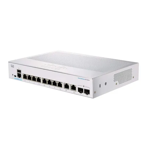 Cisco CBS350-8S-E-2G | Switch | 8x SFP, 2x RJ45/SFP+ Combo Ilość portów LAN2x [10G Combo (RJ45/SFP+)]
