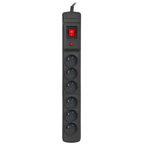 Armac Multi M6 | Regleta de enchufes | sistema antisobretensiones, 6 tomas, 5m de cable, negro KolorCzarny