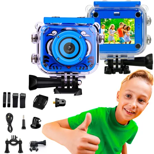 Extralink Kids Camera H18 Azul | Cámara | 1080P 30fps, IP68, pantalla de 2.0" Baterie w zestawieTak