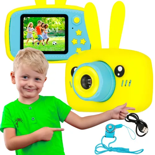 Extralink Kids Camera H23 Żółty | Aparat cyfrowy | 1080P 30fps, wyświetlacz 2.0" Baterie w zestawieTak