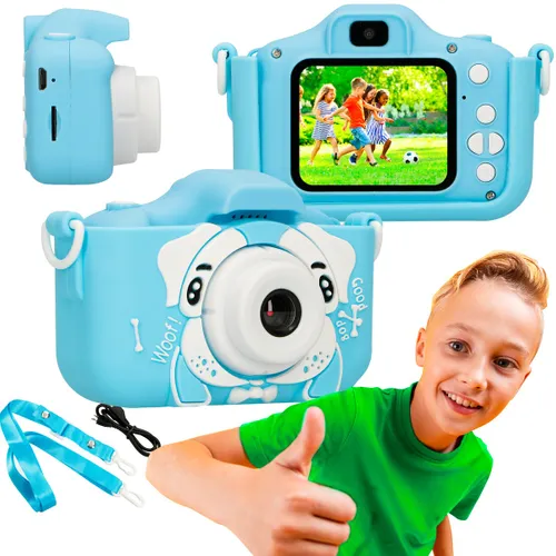 Extralink Kids Camera H28 Dual Modrý | Digitální fotoaparát | 1080P 30fps, displej 2.0" Baterie w zestawieTak