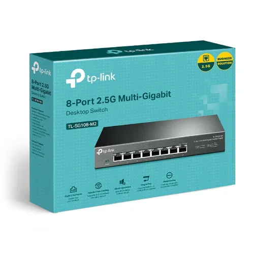 TP-Link TL-SG108-M2 | Switch | 8x RJ45 2.5Gb/s, Desktop, No gestionado Automatyczne MDI/MDI-XTak