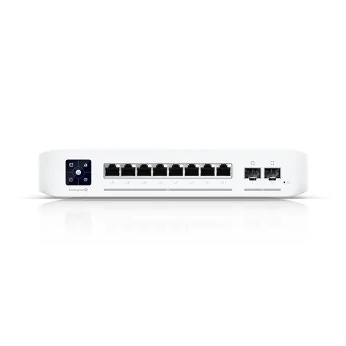 Ubiquiti USW-Enterprise-8-PoE | Switch | 8x RJ45 2.5Gb/s PoE+, 2x SFP+, 120W Ilość portów LAN2x [10G (SFP+)]
