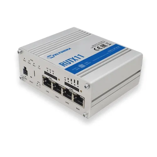 Teltonika RUTX11 (US) | Profesjonalny przemysłowy router 4G LTE | Cat 6, Dual Sim, 1x Gigabit WAN, 3x Gigabit LAN, WiFi 802.11 AC Częstotliwość pracy5 GHz