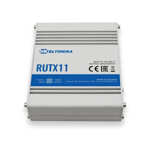 Teltonika RUTX11 (US) | Profesionální průmyslový router  4G LTE | Cat 6, Dual Sim, 1x Gigabit WAN, 3x Gigabit LAN, WiFi 802.11 AC Częstotliwość pracyLTE
