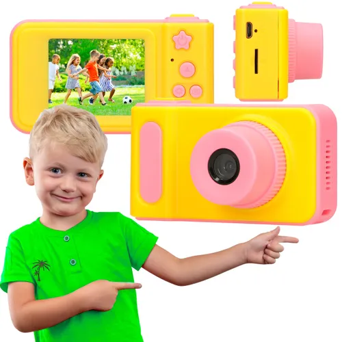 Extralink Kids Camera H8 Różowy | Aparat cyfrowy | 1080P 30fps, wyświetlacz 2.0" Baterie w zestawieTak
