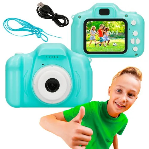 Extralink Kids Camera H20 Niebieski | Aparat cyfrowy | 1080P 30fps, wyświetlacz 2.0" Baterie w zestawieTak
