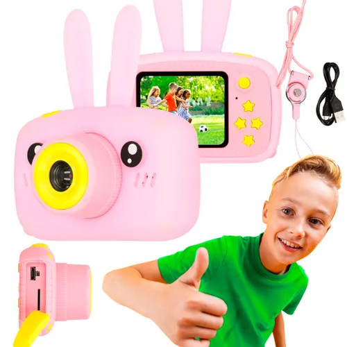 Extralink Kids Camera H23 Růžový | Digitální fotoaparát | 1080P 30fps, displej 2.0" Baterie w zestawieTak