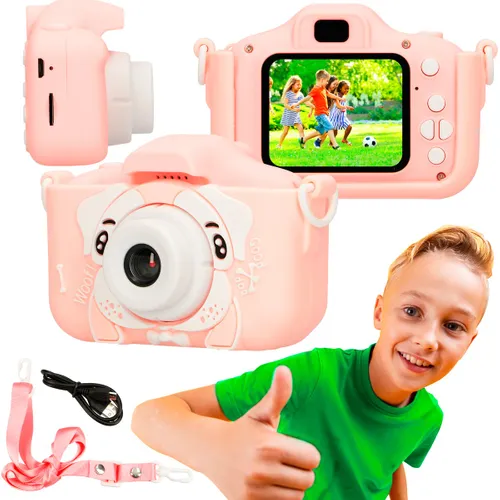 Extralink Kids Camera H28 Single Růžový | Digitální fotoaparát | 1080P 30fps, displej 2.0" Baterie w zestawieTak