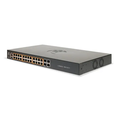 Cambium cnMatrix EX1028-P | Switch | 24x RJ45 1000Mb/s PoE+, 4x SFP+, 200W 0