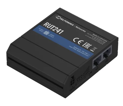 Teltonika RUT241 | Router LTE Industrial | Cat.4, 2x LAN 100 Mb/s WiFi 2.4 GHz, RUT241 000000 Częstotliwość pracy2.4 GHz