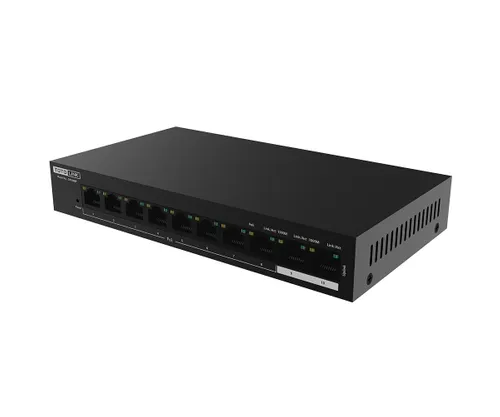 Switch PoE Totolink SW1008P, 8x RJ45 100Mb/s PoE af/at, 2x RJ45 1000Mb/s, 99W Ilość portów PoE8x [802.3af/at (100M)]
