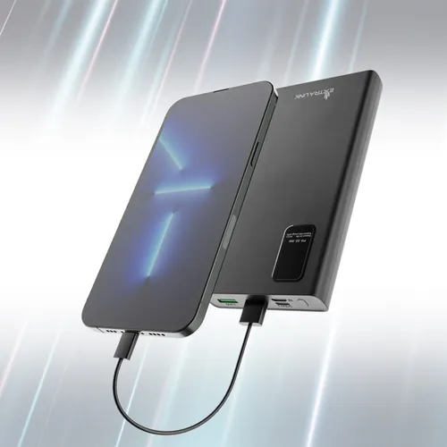 Extralink EPB-067B 10000mAh Black | Powerbank | Power bank, Fast Charging, USB-C Materiał obudowyABS