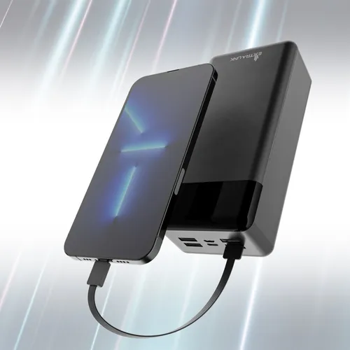 Extralink EPB-124 30000mAh Schwarz | Powerbank | Power bank, Fast Charging, USB-C Pojemność baterii30000