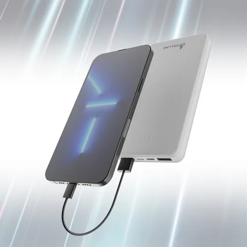 Extralink EPB-078W 10000mAh Bianco | Powerbank | Power bank, USB-C Materiał obudowyABS
