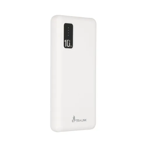 Extralink EPB-098W 10000mAh Белый | Powerbank | Power bank, USB-C interfejs wejściaMicro-USB + USB Type-C