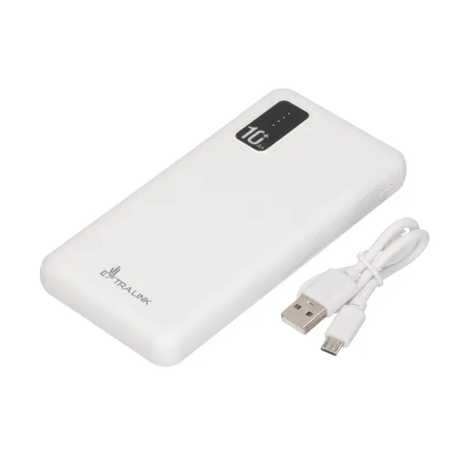 Extralink EPB-098W 10000mAh Белый | Powerbank | Power bank, USB-C Materiał obudowyABS