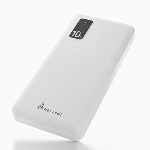 Extralink EPB-098W 10000mAh Белый | Powerbank | Power bank, USB-C Diody LEDStatus