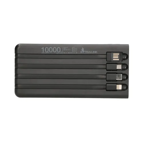 Extralink EPB-091 10000mAh Czarny | Powerbank | Solar Power bank, USB-C interfejs wejściaMicro-USB + USB Type-C