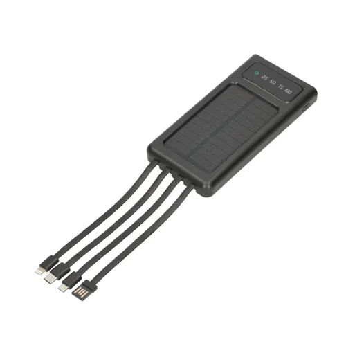 Extralink EPB-091 10000mAh Black | Powerbank | Solar Power bank, USB-C Materiał obudowyABS