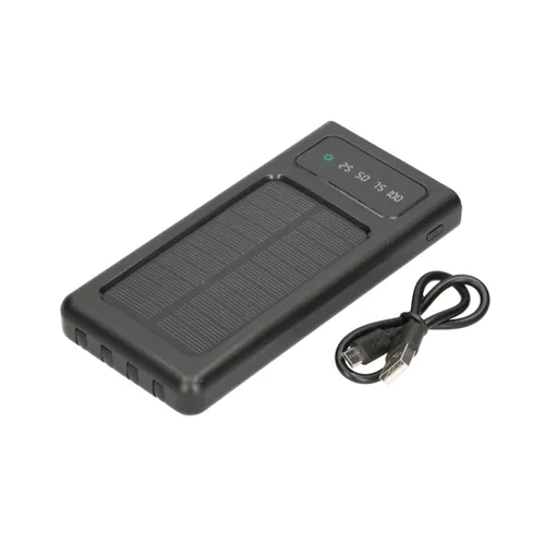 Extralink EPB-091 10000mAh Czarny | Powerbank | Solar Power bank, USB-C Mini-złącze USBTak