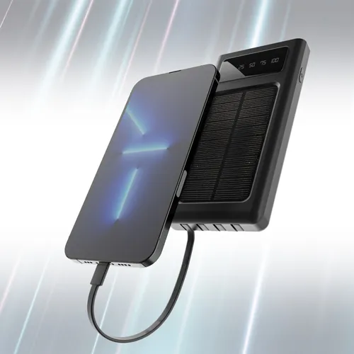 Extralink EPB-091 10000mAh Nero | Powerbank | Solar Power bank, USB-C Moc wyjściowa portu 110