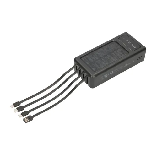 Extralink EPB-093 30000mAh Schwarz | Powerbank | Solar Power bank, USB-C Moc wyjściowa portu 210