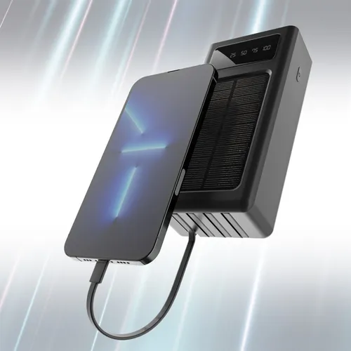 Extralink EPB-093 30000mAh Schwarz | Powerbank | Solar Power bank, USB-C Moc wyjściowa portu 310